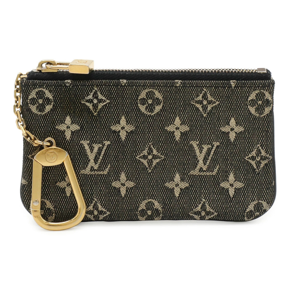 LOUIS VUITTON Monogram Pochette coin case Wallet Noir Black Key Hook